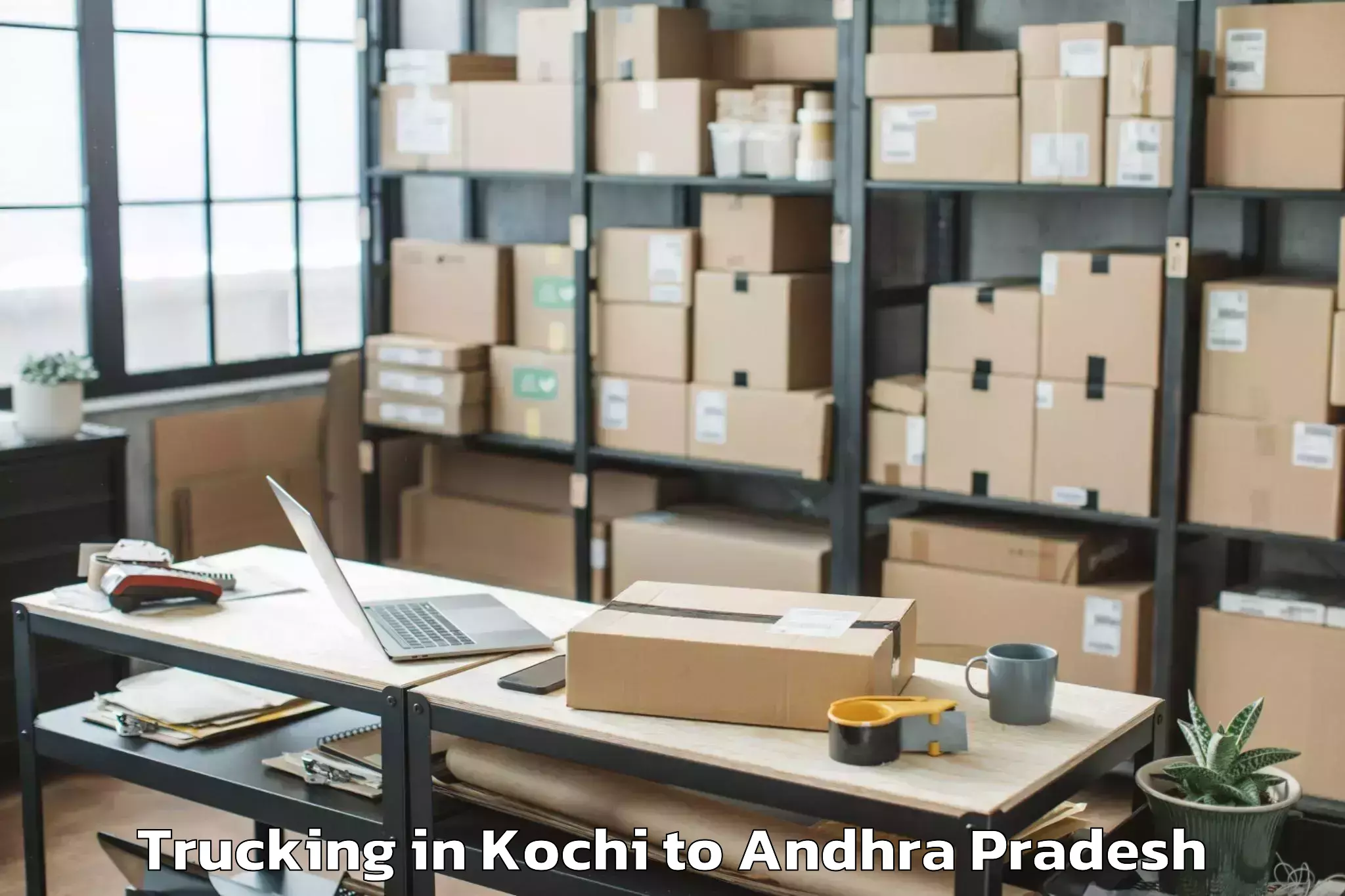 Top Kochi to Peddaraveedu Trucking Available